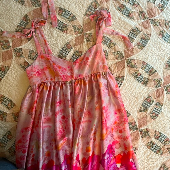 BRAND NWT SILK Delfi Collective Pink Alice Dress - Picture 5 of 10